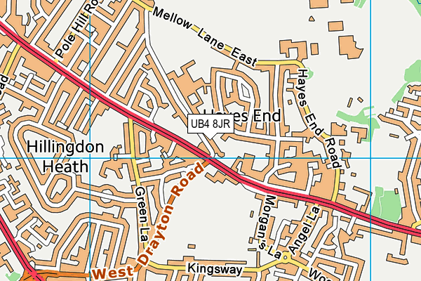 UB4 8JR map - OS VectorMap District (Ordnance Survey) UB4 8JR map - OS VectorMap District (Ordnance Survey)