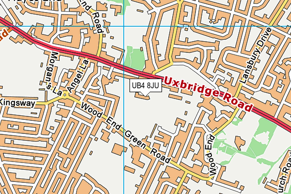 UB4 8JU map - OS VectorMap District (Ordnance Survey) UB4 8JU map - OS VectorMap District (Ordnance Survey)