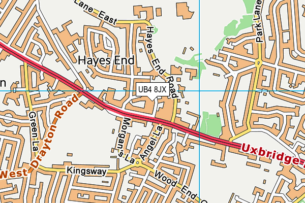 UB4 8JX map - OS VectorMap District (Ordnance Survey) UB4 8JX map - OS VectorMap District (Ordnance Survey)
