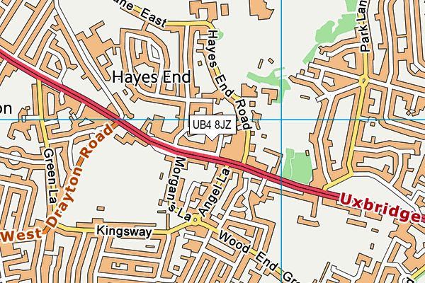 UB4 8JZ map - OS VectorMap District (Ordnance Survey) UB4 8JZ map - OS VectorMap District (Ordnance Survey)