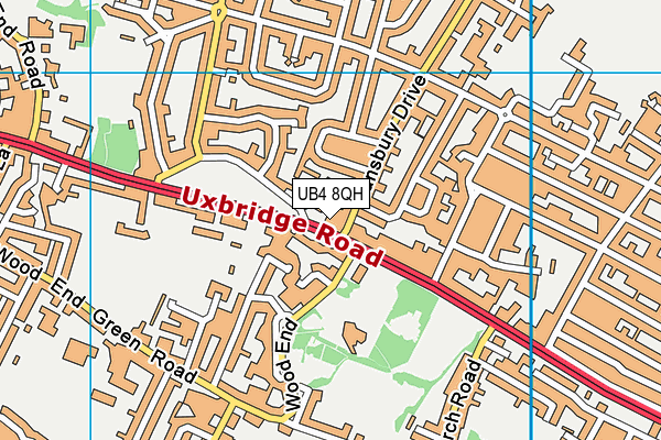 UB4 8QH map - OS VectorMap District (Ordnance Survey) UB4 8QH map - OS VectorMap District (Ordnance Survey)