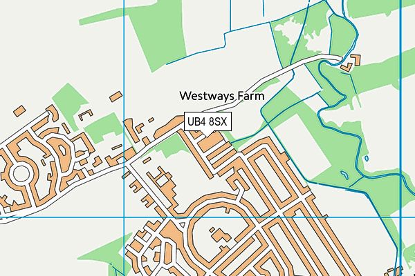 UB4 8SX map - OS VectorMap District (Ordnance Survey)