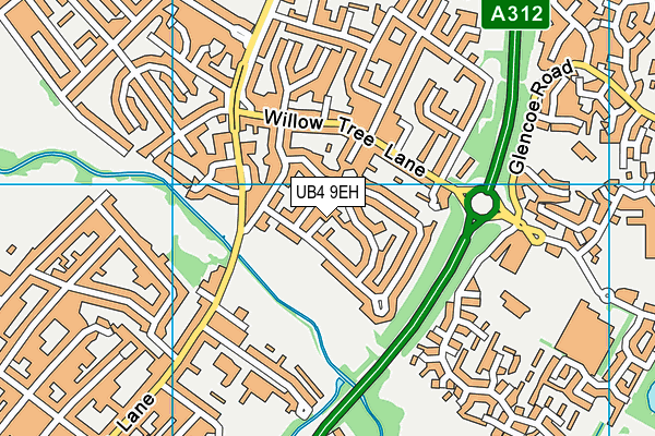 UB4 9EH map - OS VectorMap District (Ordnance Survey)