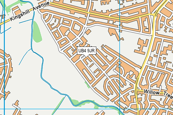 UB4 9JR map - OS VectorMap District (Ordnance Survey) UB4 9JR map - OS VectorMap District (Ordnance Survey)