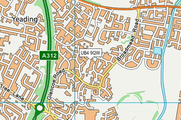 UB4 9QW map - OS VectorMap District (Ordnance Survey) UB4 9QW map - OS VectorMap District (Ordnance Survey)