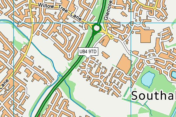 UB4 9TD map - OS VectorMap District (Ordnance Survey) UB4 9TD map - OS VectorMap District (Ordnance Survey)