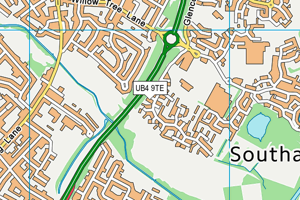 UB4 9TE map - OS VectorMap District (Ordnance Survey) UB4 9TE map - OS VectorMap District (Ordnance Survey)