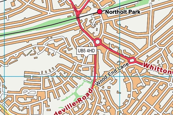 UB5 4HD map - OS VectorMap District (Ordnance Survey)