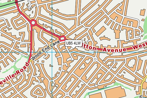 UB5 4LW map - OS VectorMap District (Ordnance Survey) UB5 4LW map - OS VectorMap District (Ordnance Survey)