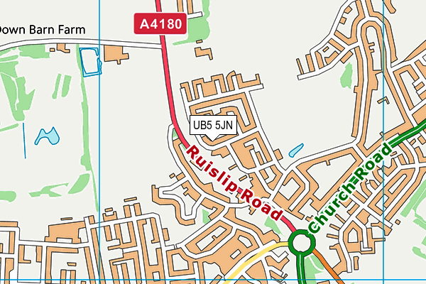 UB5 5JN map - OS VectorMap District (Ordnance Survey) UB5 5JN map - OS VectorMap District (Ordnance Survey)