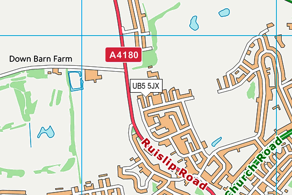 UB5 5JX map - OS VectorMap District (Ordnance Survey) UB5 5JX map - OS VectorMap District (Ordnance Survey)