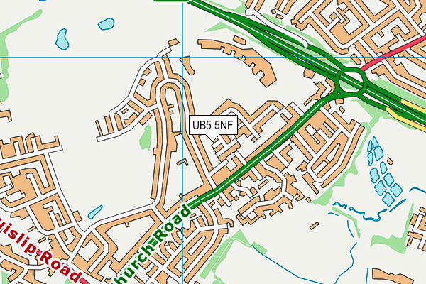 UB5 5NF map - OS VectorMap District (Ordnance Survey)