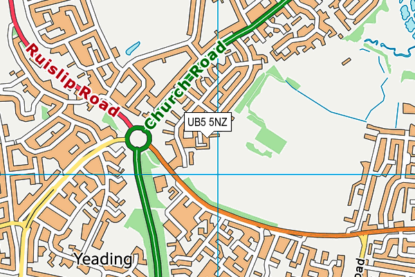UB5 5NZ map - OS VectorMap District (Ordnance Survey)