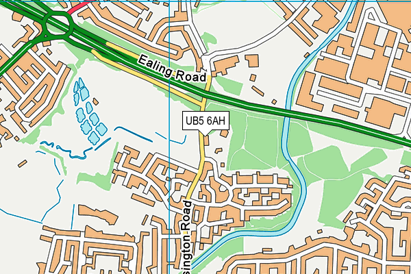 UB5 6AH map - OS VectorMap District (Ordnance Survey)