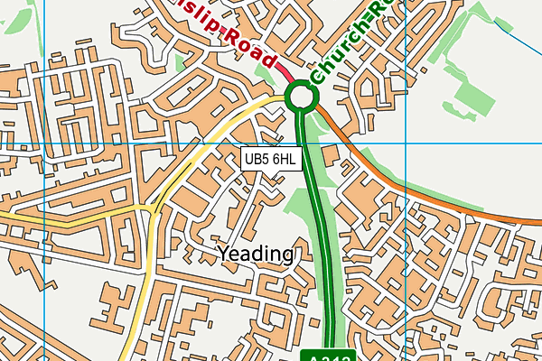 UB5 6HL map - OS VectorMap District (Ordnance Survey)