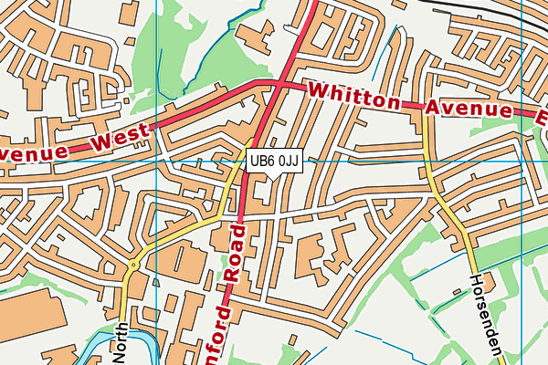 UB6 0JJ map - OS VectorMap District (Ordnance Survey)