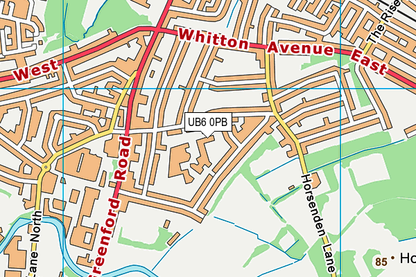 UB6 0PB map - OS VectorMap District (Ordnance Survey) UB6 0PB map - OS VectorMap District (Ordnance Survey)