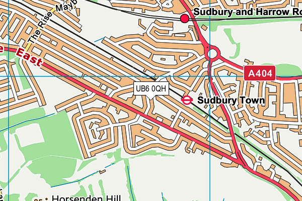 UB6 0QH map - OS VectorMap District (Ordnance Survey)