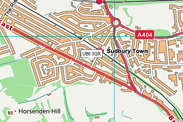 UB6 0QR map - OS VectorMap District (Ordnance Survey)