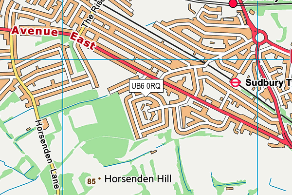 UB6 0RQ map - OS VectorMap District (Ordnance Survey) UB6 0RQ map - OS VectorMap District (Ordnance Survey)