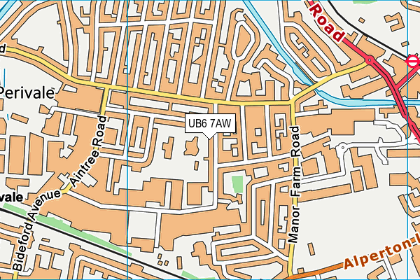 UB6 7AW map - OS VectorMap District (Ordnance Survey) UB6 7AW map - OS VectorMap District (Ordnance Survey)