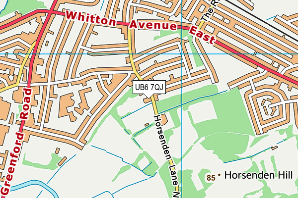 UB6 7QJ map - OS VectorMap District (Ordnance Survey) UB6 7QJ map - OS VectorMap District (Ordnance Survey)