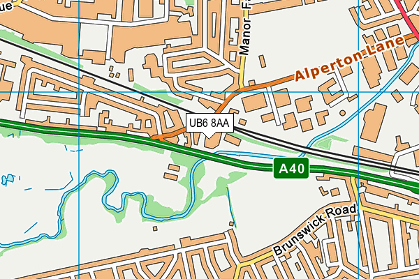 UB6 8AA map - OS VectorMap District (Ordnance Survey) UB6 8AA map - OS VectorMap District (Ordnance Survey)