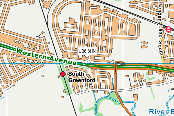 UB6 8HN map - OS VectorMap District (Ordnance Survey)
