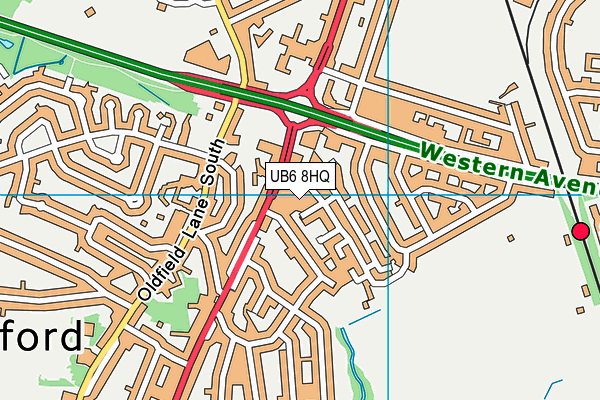 UB6 8HQ map - OS VectorMap District (Ordnance Survey)