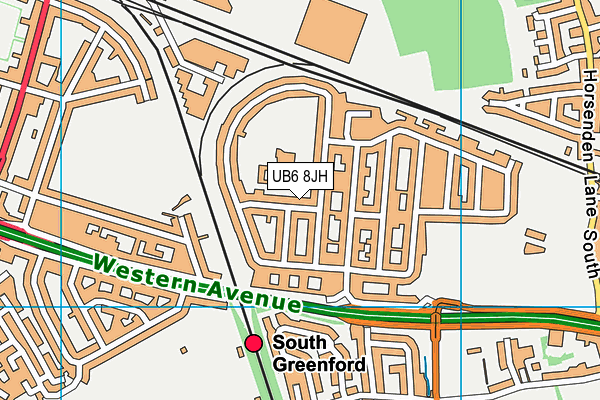 UB6 8JH map - OS VectorMap District (Ordnance Survey) UB6 8JH map - OS VectorMap District (Ordnance Survey)
