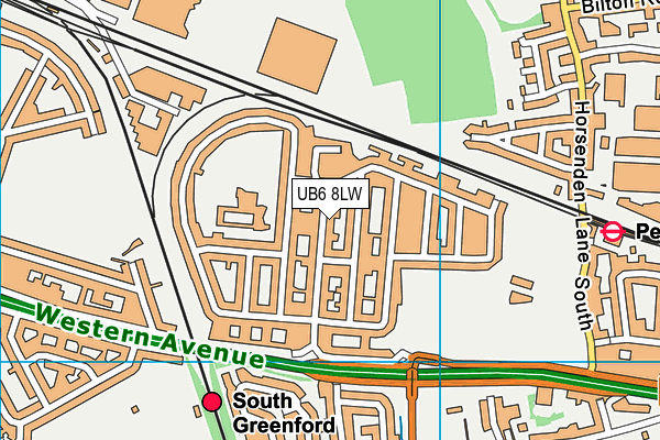 UB6 8LW map - OS VectorMap District (Ordnance Survey) UB6 8LW map - OS VectorMap District (Ordnance Survey)