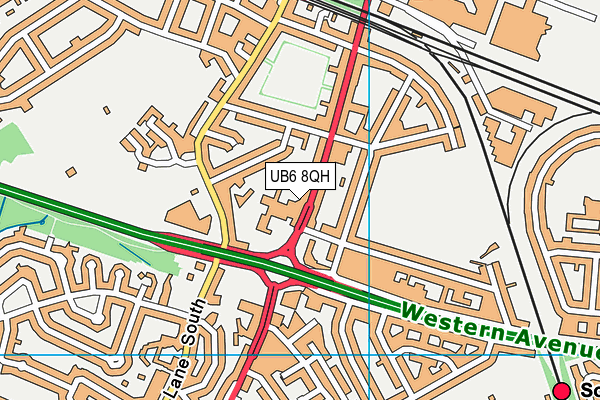 UB6 8QH map - OS VectorMap District (Ordnance Survey) UB6 8QH map - OS VectorMap District (Ordnance Survey)
