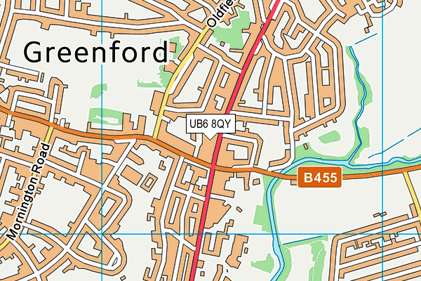 UB6 8QY map - OS VectorMap District (Ordnance Survey) UB6 8QY map - OS VectorMap District (Ordnance Survey)