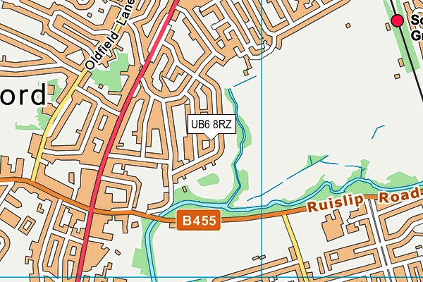 UB6 8RZ map - OS VectorMap District (Ordnance Survey) UB6 8RZ map - OS VectorMap District (Ordnance Survey)