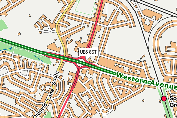UB6 8ST map - OS VectorMap District (Ordnance Survey) UB6 8ST map - OS VectorMap District (Ordnance Survey)