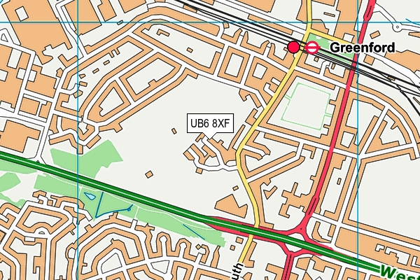 UB6 8XF map - OS VectorMap District (Ordnance Survey) UB6 8XF map - OS VectorMap District (Ordnance Survey)