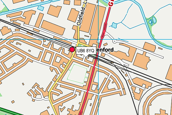 UB6 8YQ map - OS VectorMap District (Ordnance Survey) UB6 8YQ map - OS VectorMap District (Ordnance Survey)