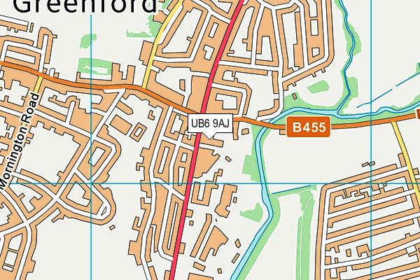UB6 9AJ map - OS VectorMap District (Ordnance Survey) UB6 9AJ map - OS VectorMap District (Ordnance Survey)