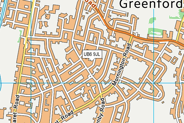 UB6 9JL map - OS VectorMap District (Ordnance Survey) UB6 9JL map - OS VectorMap District (Ordnance Survey)