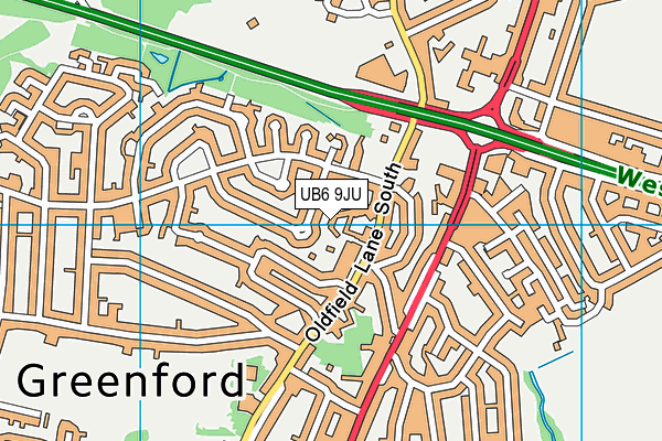 UB6 9JU map - OS VectorMap District (Ordnance Survey) UB6 9JU map - OS VectorMap District (Ordnance Survey)