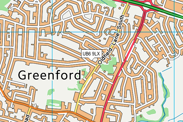 UB6 9LX map - OS VectorMap District (Ordnance Survey) UB6 9LX map - OS VectorMap District (Ordnance Survey)
