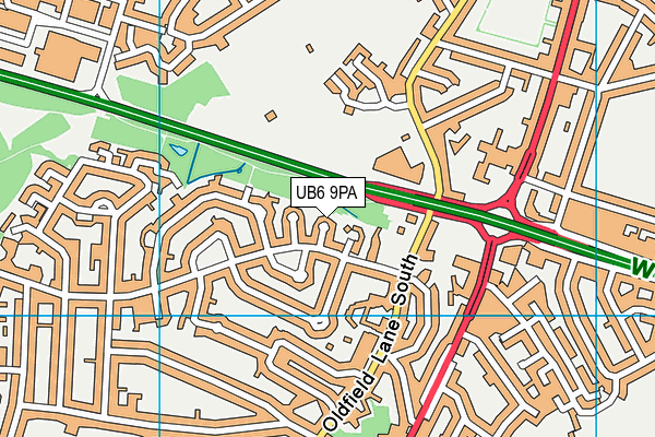 UB6 9PA map - OS VectorMap District (Ordnance Survey) UB6 9PA map - OS VectorMap District (Ordnance Survey)