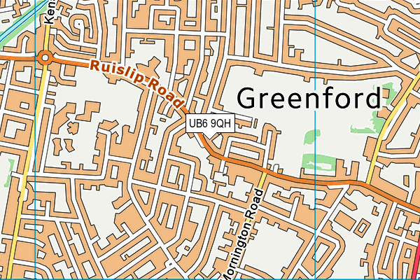 UB6 9QH map - OS VectorMap District (Ordnance Survey) UB6 9QH map - OS VectorMap District (Ordnance Survey)