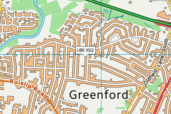 UB6 9SQ map - OS VectorMap District (Ordnance Survey) UB6 9SQ map - OS VectorMap District (Ordnance Survey)