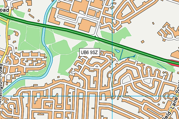 UB6 9SZ map - OS VectorMap District (Ordnance Survey) UB6 9SZ map - OS VectorMap District (Ordnance Survey)