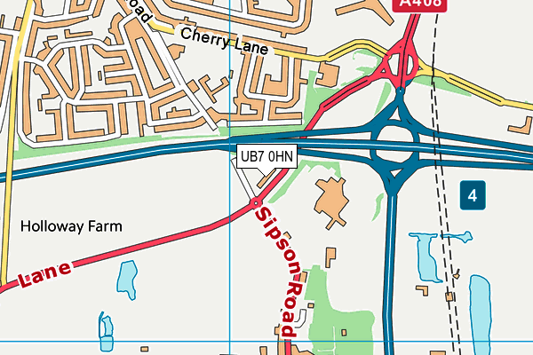 UB7 0HN map - OS VectorMap District (Ordnance Survey) UB7 0HN map - OS VectorMap District (Ordnance Survey)