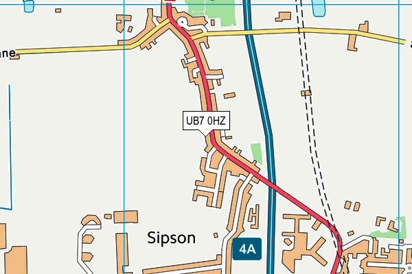 UB7 0HZ map - OS VectorMap District (Ordnance Survey) UB7 0HZ map - OS VectorMap District (Ordnance Survey)