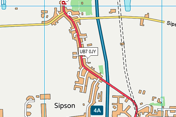 UB7 0JY map - OS VectorMap District (Ordnance Survey) UB7 0JY map - OS VectorMap District (Ordnance Survey)