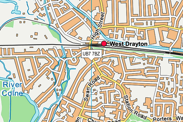 UB7 7BZ map - OS VectorMap District (Ordnance Survey) UB7 7BZ map - OS VectorMap District (Ordnance Survey)
