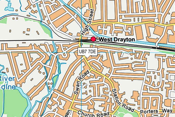 UB7 7DE map - OS VectorMap District (Ordnance Survey) UB7 7DE map - OS VectorMap District (Ordnance Survey)